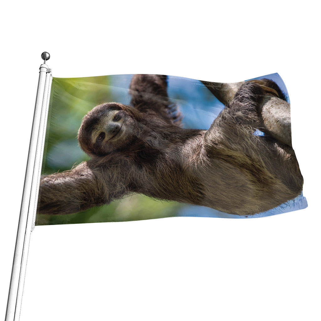 Happy Sloth Print Flag