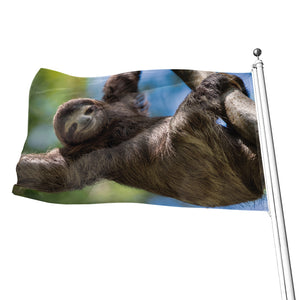 Happy Sloth Print Flag