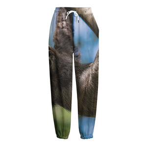 Happy Sloth Print Fleece Lined Knit Pants