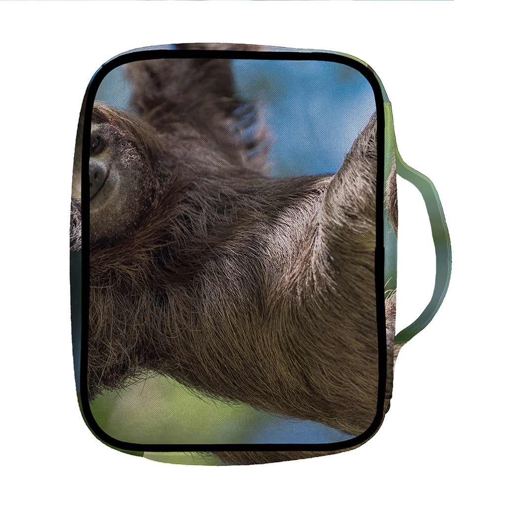 Happy Sloth Print Front Pocket Bible Bag