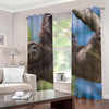 Happy Sloth Print Grommet Curtains