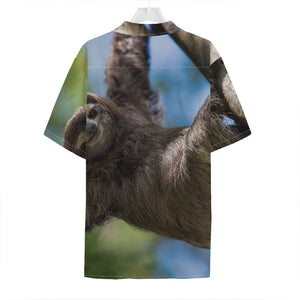 Happy Sloth Print Hawaiian Shirt