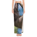 Happy Sloth Print High Slit Maxi Skirt