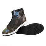 Happy Sloth Print High Top Leather Sneakers