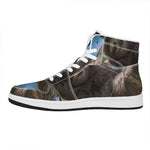 Happy Sloth Print High Top Leather Sneakers