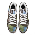 Happy Sloth Print High Top Leather Sneakers