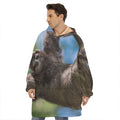 Happy Sloth Print Hoodie Blanket