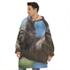 Happy Sloth Print Hoodie Blanket