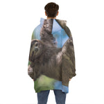 Happy Sloth Print Hoodie Blanket