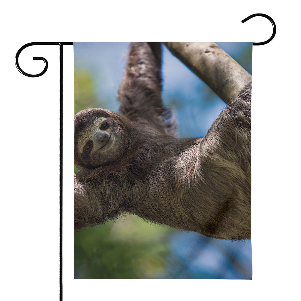 Happy Sloth Print House Flag