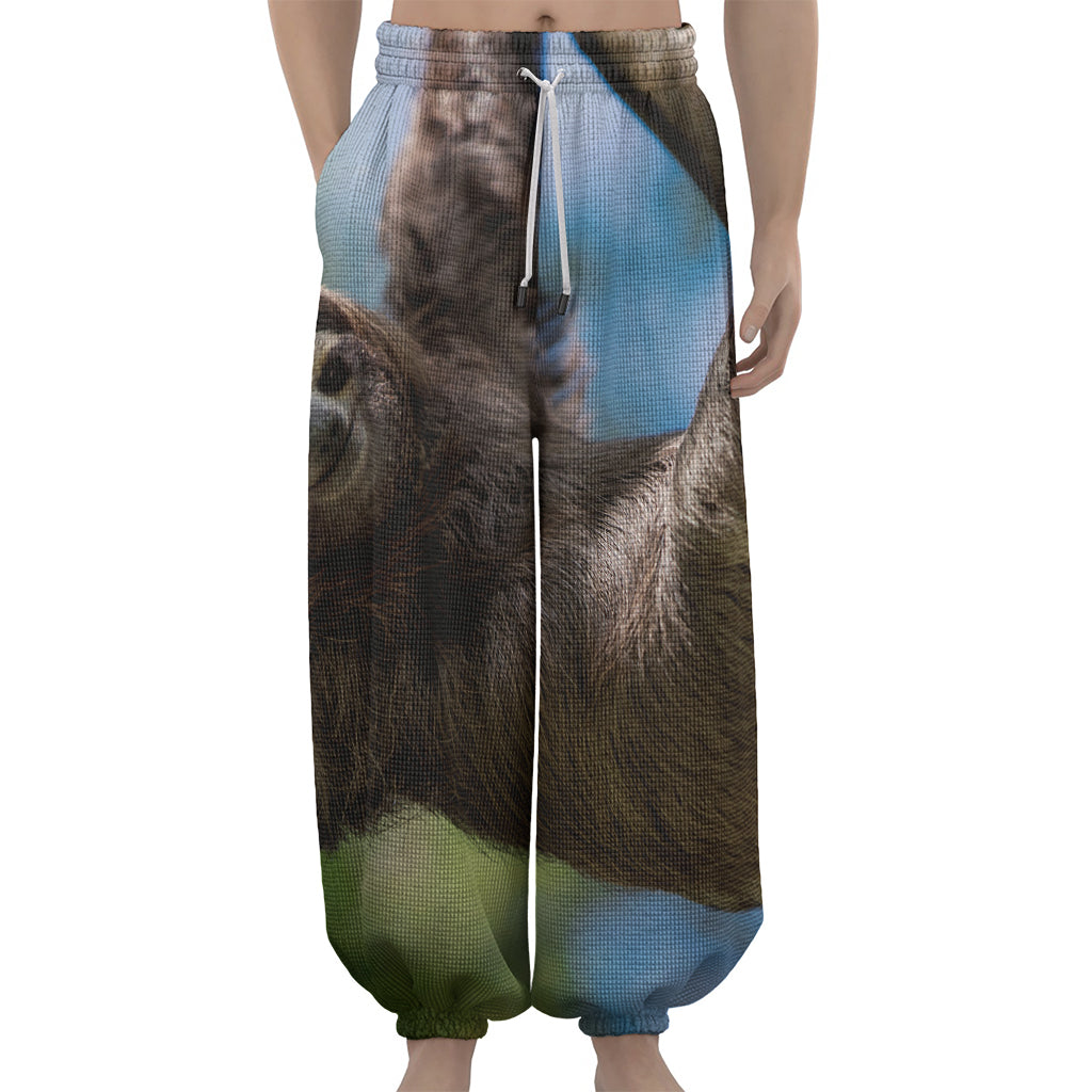 Happy Sloth Print Lantern Pants