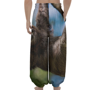 Happy Sloth Print Lantern Pants