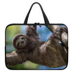 Happy Sloth Print Laptop Sleeve With Handle