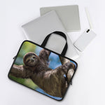Happy Sloth Print Laptop Sleeve With Handle