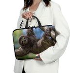 Happy Sloth Print Laptop Sleeve With Handle