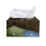 Happy Sloth Print Leather Tissue Box Cover