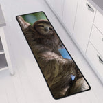 Happy Sloth Print Long Kitchen Mat