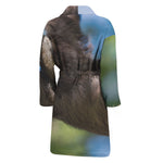 Happy Sloth Print Men's Bathrobe