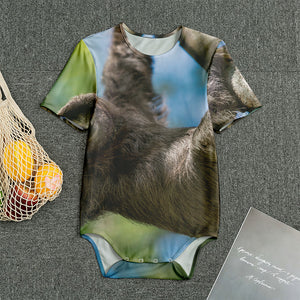 Happy Sloth Print Men's Bodysuit