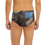 Happy Sloth Print Men's Briefs