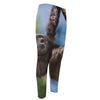 Happy Sloth Print Men's Compression Pants