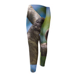 Happy Sloth Print Men's Compression Pants