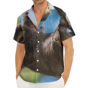 Happy Sloth Print Men's Deep V-Neck Shirt