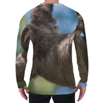 Happy Sloth Print Men's Long Sleeve T-Shirt