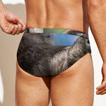Happy Sloth Print Men's Swim Briefs