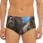 Happy Sloth Print Men's Triangle Swim Briefs
