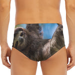Happy Sloth Print Men's Triangle Swim Briefs