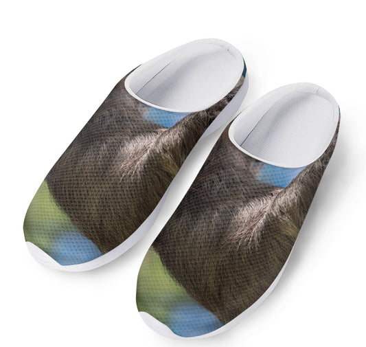 Happy Sloth Print Mesh Casual Shoes