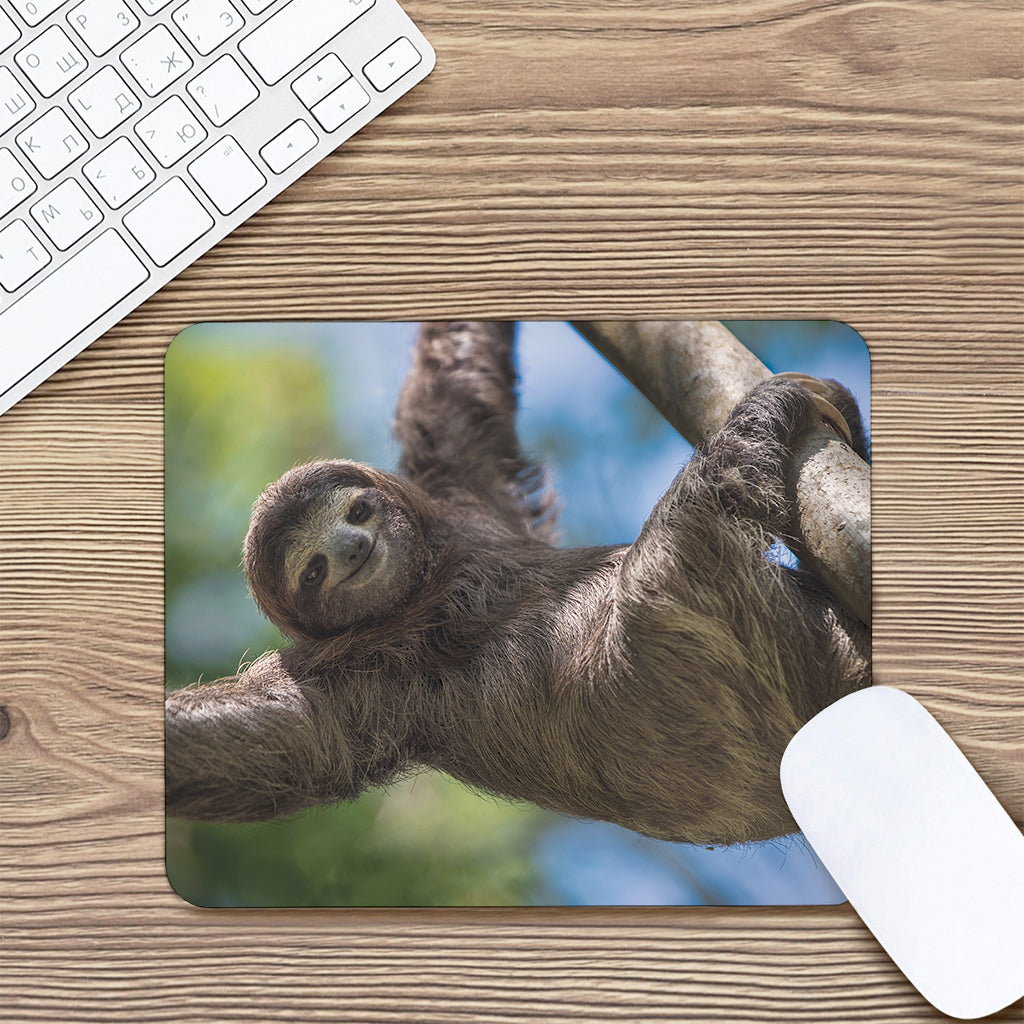 Happy Sloth Print Mouse Pad