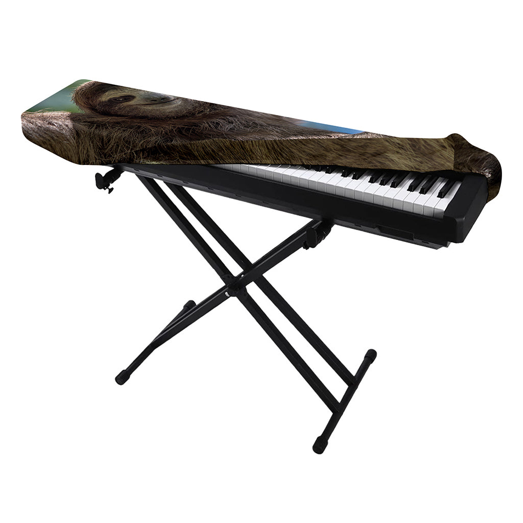 Happy Sloth Print Piano Keyboard Cover