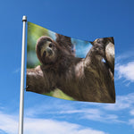 Happy Sloth Print Polyester Flag