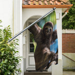 Happy Sloth Print Polyester Flag