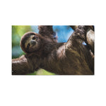 Happy Sloth Print Polyester Flag
