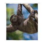 Happy Sloth Print Polyester Shower Curtain