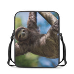 Happy Sloth Print Rectangular Crossbody Bag