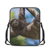 Happy Sloth Print Rectangular Crossbody Bag