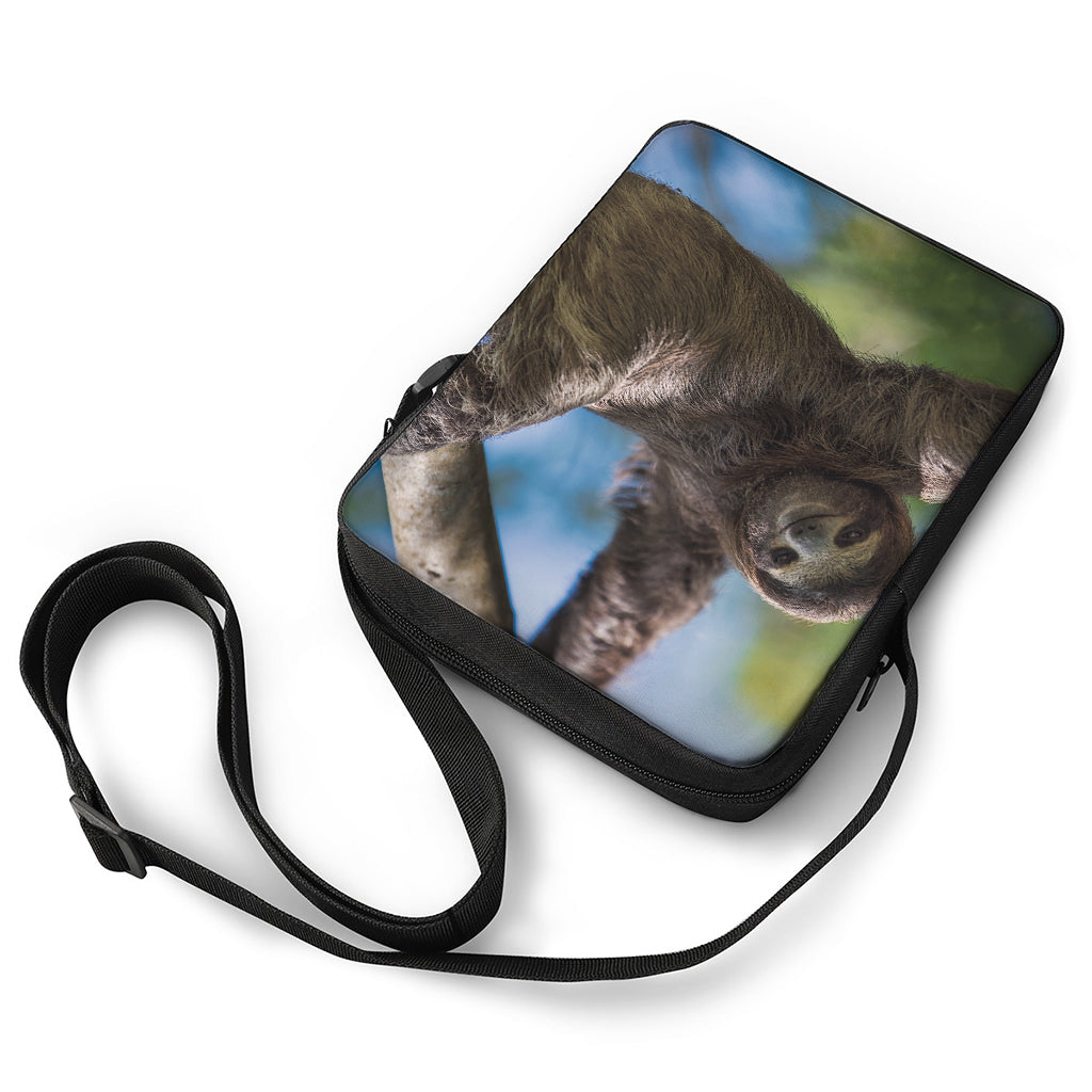 Happy Sloth Print Rectangular Crossbody Bag