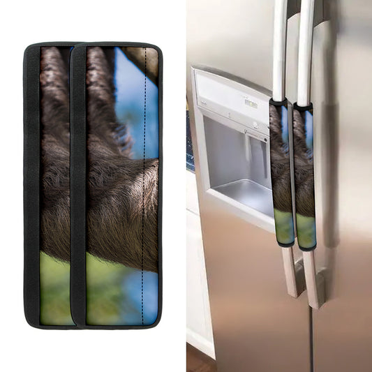 Happy Sloth Print Refrigerator Handle Covers