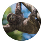 Happy Sloth Print Round Blanket