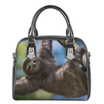 Happy Sloth Print Shoulder Handbag