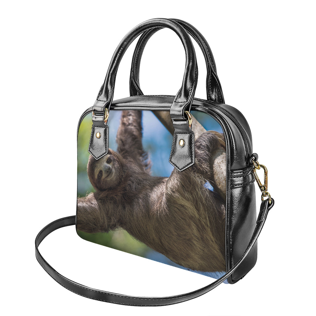 Happy Sloth Print Shoulder Handbag