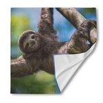 Happy Sloth Print Silk Bandana