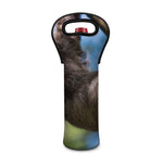 Happy Sloth Print Single Neoprene Wine Tote