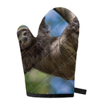 Happy Sloth Print Single Oven Mitt
