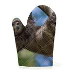 Happy Sloth Print Single Oven Mitt