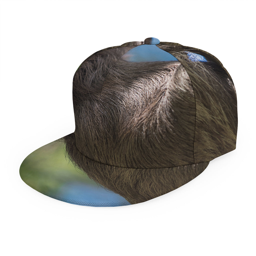 Happy Sloth Print Snapback Cap